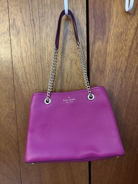 kate spade Fuchsia Leather Chain-Handle Shoulder Tote